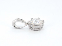 Witgouden solitair hanger met een diamant van 1.00 carat, excl. ketting - afbeelding 5 van  7