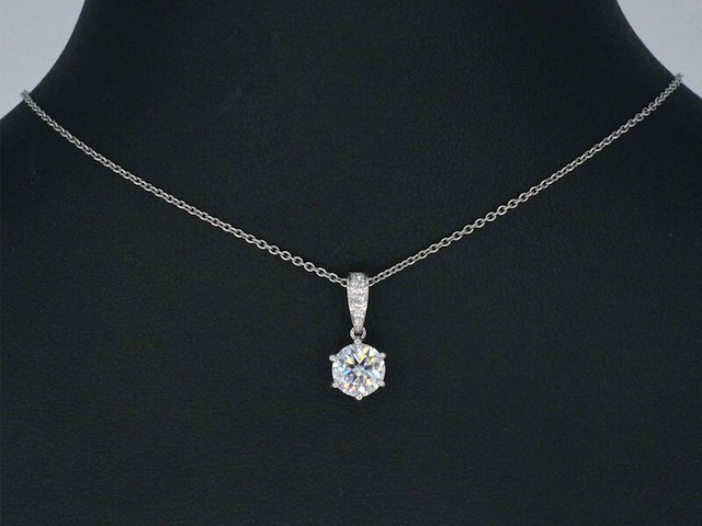 Witgouden solitair hanger met een diamant van 1.00 carat, excl. ketting - afbeelding 2 van  5