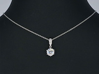 Witgouden solitair hanger met een diamant van 1.00 carat, excl. ketting - afbeelding 2 van  5