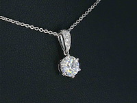 Witgouden solitair hanger met een diamant van 1.00 carat, excl. ketting - afbeelding 4 van  5