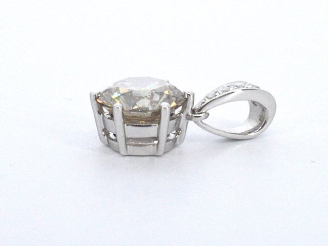 Witgouden solitair hanger met een diamant van 1.50 carat, excl. ketting - afbeelding 7 van  10