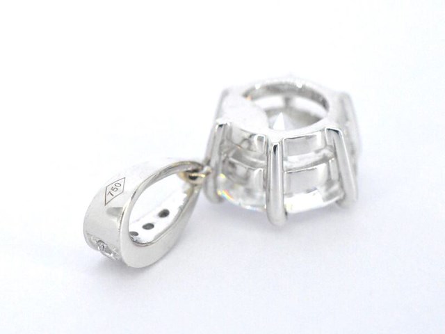 Witgouden solitair hanger met een diamant van 1.50 carat, excl. ketting - afbeelding 5 van  7