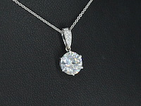 Witgouden solitair hanger met een diamant van 1.50 carat, excl. ketting - afbeelding 1 van  5