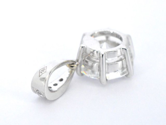Witgouden solitair hanger met een diamant van 1.50 carat, excl. ketting - afbeelding 5 van  5