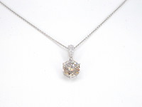 Witgouden solitair hanger met een diamant van 1.50 carat, excl. ketting
