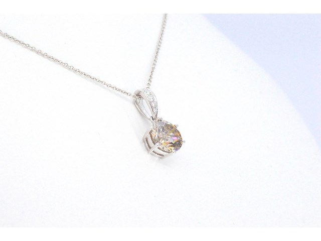 Witgouden solitair hanger met een diamant van 1.50 carat, excl. ketting - afbeelding 4 van  10