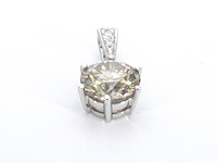 Witgouden solitair hanger met een diamant van 1.50 carat, excl. ketting - afbeelding 6 van  10