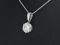 Witgouden solitair hanger met een diamant van 1.50 carat, excl. ketting - afbeelding 3 van  7