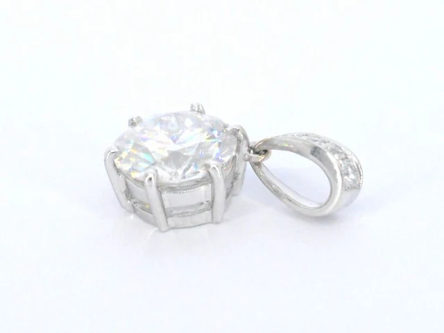 Witgouden solitair hanger met een diamant van 1.50 carat, excl. ketting - afbeelding 4 van  7