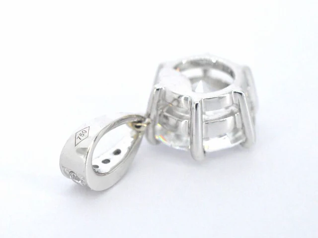 Witgouden solitair hanger met een diamant van 1.50 carat, excl. ketting - afbeelding 5 van  7