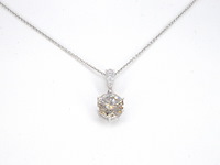 Witgouden solitair hanger met een diamant van 1.50 carat - afbeelding 1 van  10