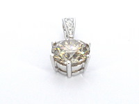 Witgouden solitair hanger met een natuurlijke diamant van 1.50 carat, excl. ketting - afbeelding 6 van  10
