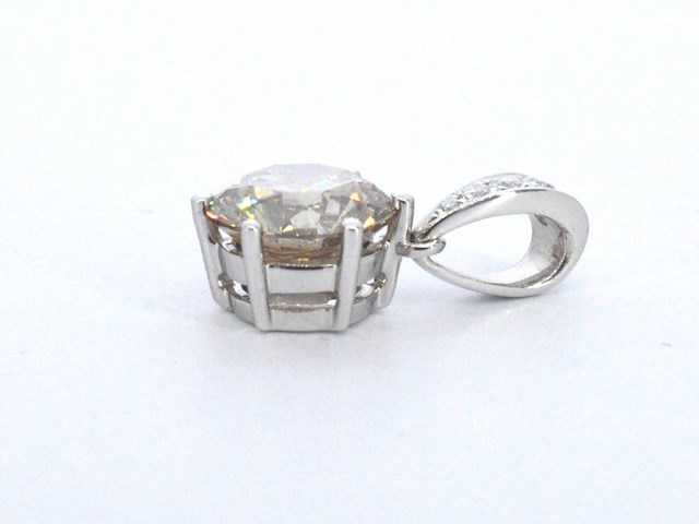 Witgouden solitair hanger met een natuurlijke diamant van 1.50 carat, excl. ketting - afbeelding 7 van  10