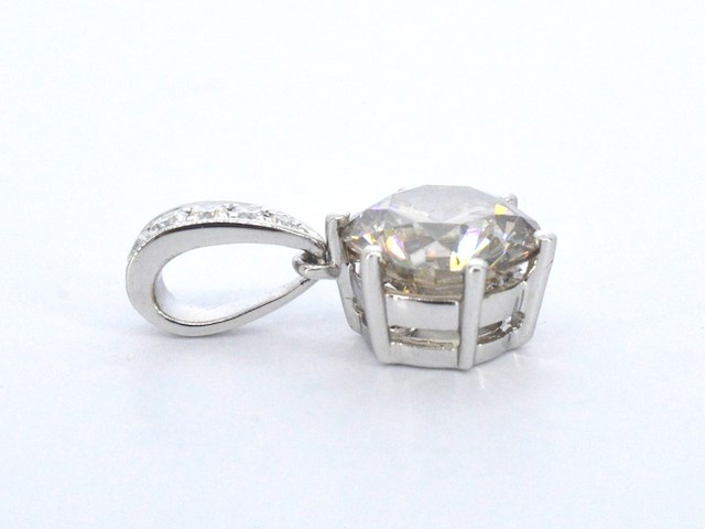 Witgouden solitair hanger met een natuurlijke diamant van 1.50 carat, excl. ketting - afbeelding 8 van  10