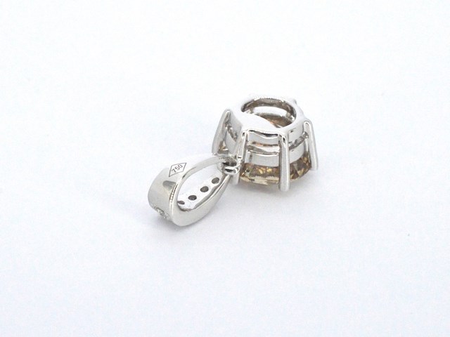 Witgouden solitair hanger met een natuurlijke diamant van 1.50 carat, excl. ketting - afbeelding 9 van  10