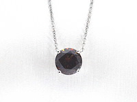 Witgouden solitair ketting met een cognac gekleurde diamant van 1.00 carat - afbeelding 6 van  8