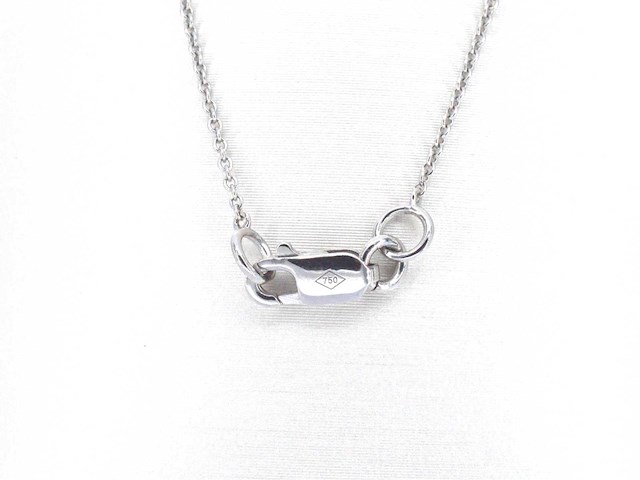Witgouden solitair ketting met een cognac gekleurde diamant van 1.00 carat - afbeelding 7 van  8
