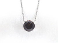 Witgouden solitair ketting met een cognac gekleurde diamant van 1.00 carat - afbeelding 5 van  9