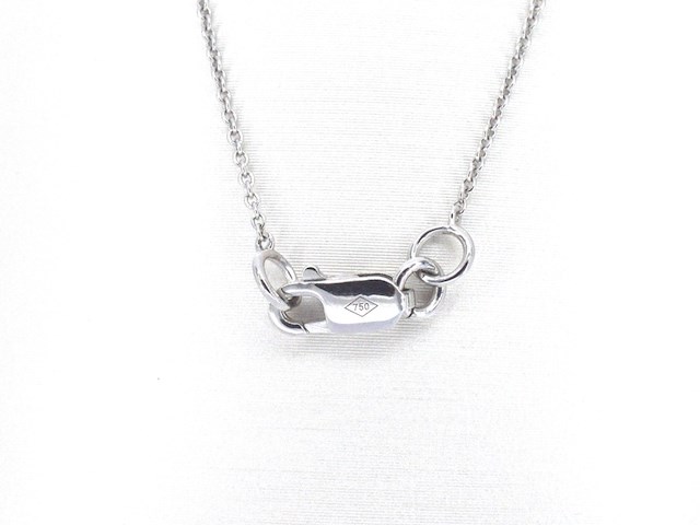 Witgouden solitair ketting met een cognac gekleurde diamant van 1.00 carat - afbeelding 6 van  9