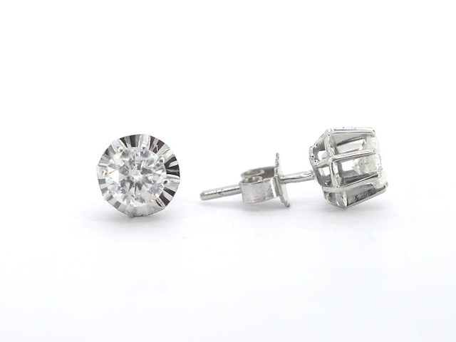 Witgouden solitair oorbellen 1.60 carat - afbeelding 1 van  7
