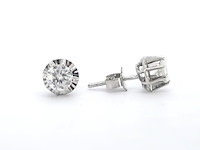 Witgouden solitair oorbellen 1.60 carat