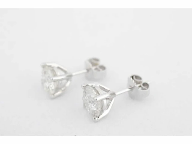 Witgouden solitair oorbellen 2.00 ct - afbeelding 4 van  5