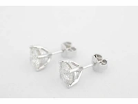 Witgouden solitair oorbellen 2.00 ct - afbeelding 4 van  5