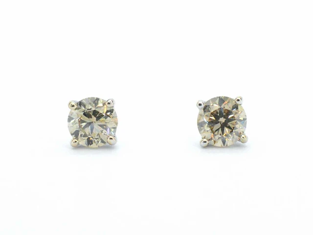 Witgouden solitair oorbellen 2.00 ct - afbeelding 7 van  11