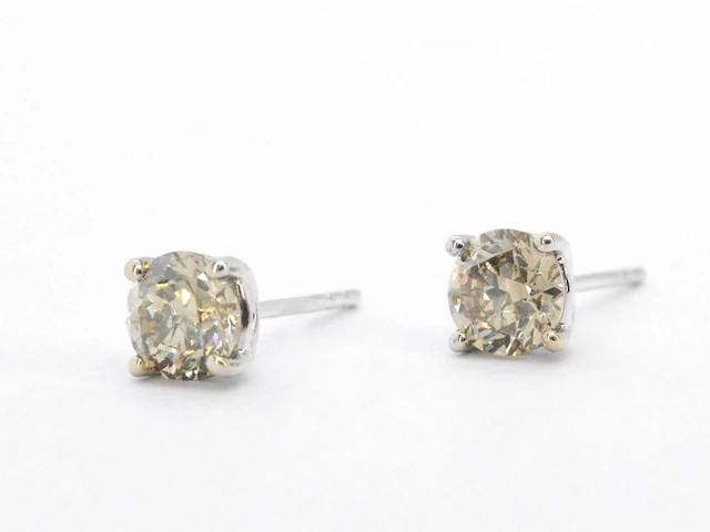 Witgouden solitair oorbellen 2.00 ct - afbeelding 9 van  11
