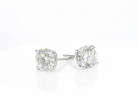 Witgouden solitair oorbellen 3.00 ct igi