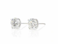 Witgouden solitair oorbellen 3.00 ct igi - afbeelding 3 van  9