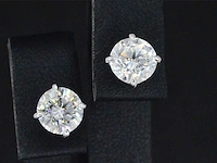 Witgouden solitair oorbellen 3.00 ct igi - afbeelding 6 van  9