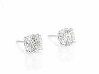 Witgouden solitair oorbellen 3.00 ct igi - afbeelding 7 van  9