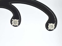 Witgouden solitair oorbellen briljant diamanten - afbeelding 2 van  7