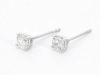 Witgouden solitair oorbellen diamant - afbeelding 4 van  8
