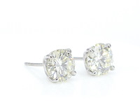 Witgouden solitair oorbellen met 4.00 carat aan natuurlijke diamanten - afbeelding 6 van  9