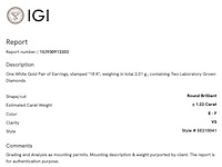 Witgouden solitair oorbellen met briljant geslepen diamanten 1.22 carat - afbeelding 3 van  7