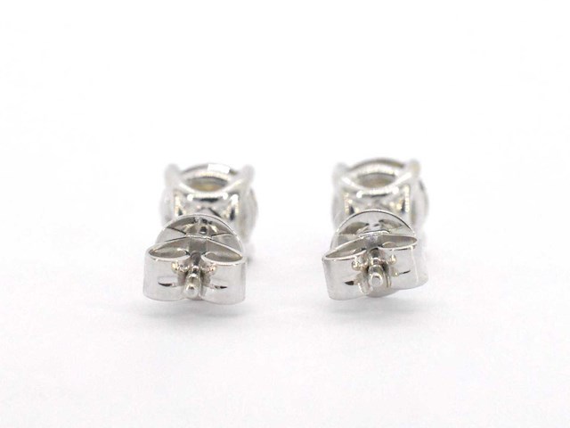 Witgouden solitair oorbellen met champagne diamant 3.00 carat - afbeelding 8 van  11