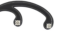 Witgouden solitair oorbellen met natuurlijke briljant geslepen diamanten - afbeelding 1 van  7