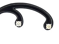 Witgouden solitair oorbellen met natuurlijke briljant geslepen diamanten - afbeelding 2 van  7