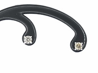 Witgouden solitair oorbellen met natuurlijke briljant geslepen diamanten - afbeelding 2 van  6