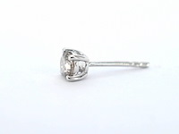 Witgouden solitair oorbellen met natuurlijke briljant geslepen diamanten - afbeelding 6 van  9