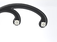 Witgouden solitair oorbellen met natuurlijke briljant geslepen diamanten - afbeelding 1 van  6