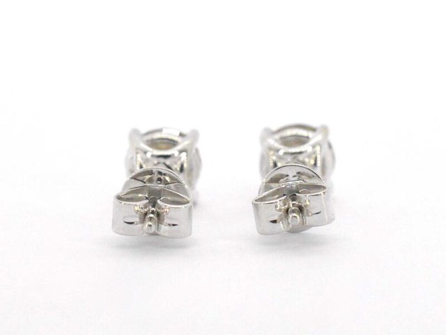 Witgouden solitair oorbellen met natuurlijke champagne diamant 3.00 carat - afbeelding 10 van  12