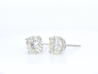 Witgouden solitair oorbellen met natuurlijke diamanten van 2.80 carat - afbeelding 4 van  7