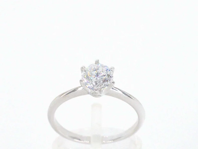 Witgouden solitair ring briljant 1.00 ct - afbeelding 1 van  12