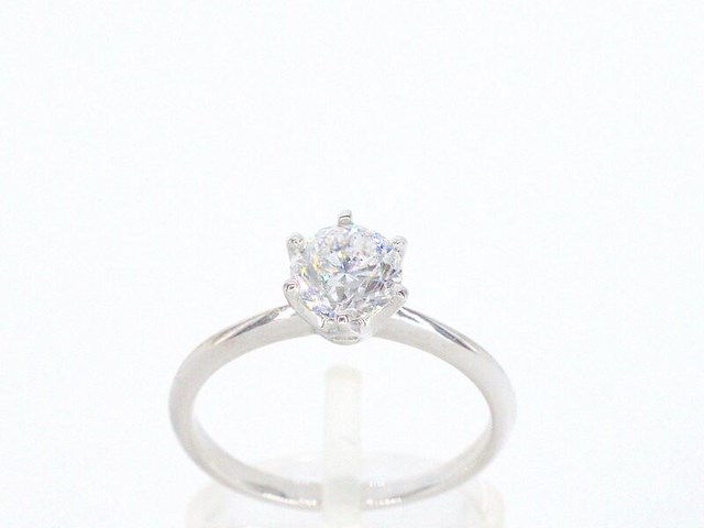 Witgouden solitair ring met 1.00 carat briljant geslepen diamant - afbeelding 1 van  13