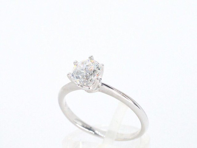 Witgouden solitair ring met 1.00 carat briljant geslepen diamant - afbeelding 7 van  13