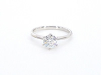 Witgouden solitair ring met 1.00 carat briljant geslepen diamant - afbeelding 10 van  13