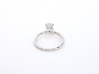 Witgouden solitair ring met 1.00 carat ovaal geslepen diamant en briljant geslepen diamanten - afbeelding 9 van  12